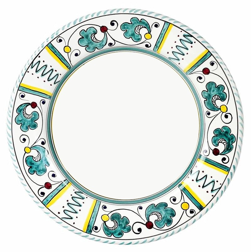ORVIETO GREEN ROOSTER: Dinner plate White Center