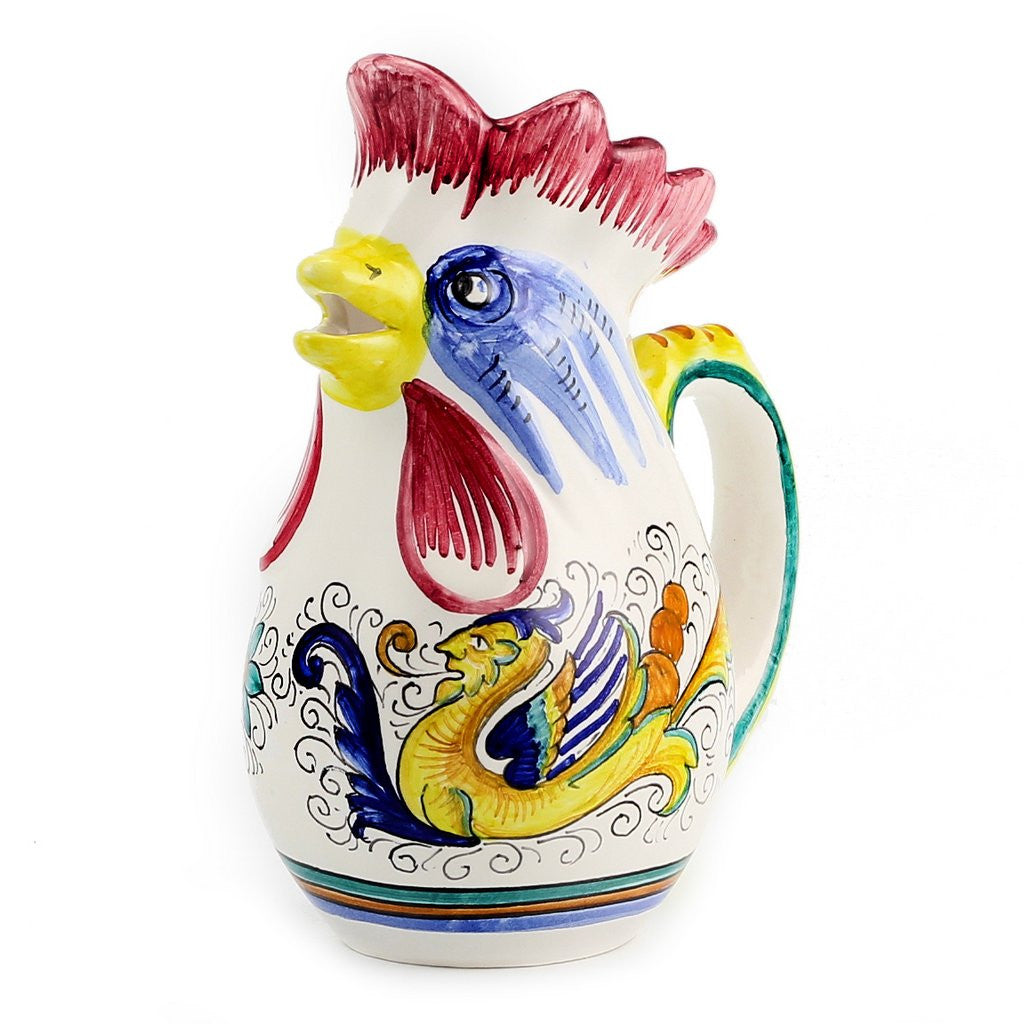 RAFFAELLESCO DELUXE: Rooster of Fortune pitcher (1 Liter 34 Oz 1 Qt)