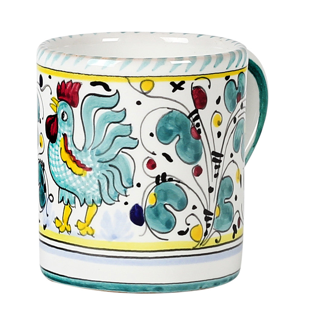 ORVIETO GREEN ROOSTER: Mug (10 Oz.)