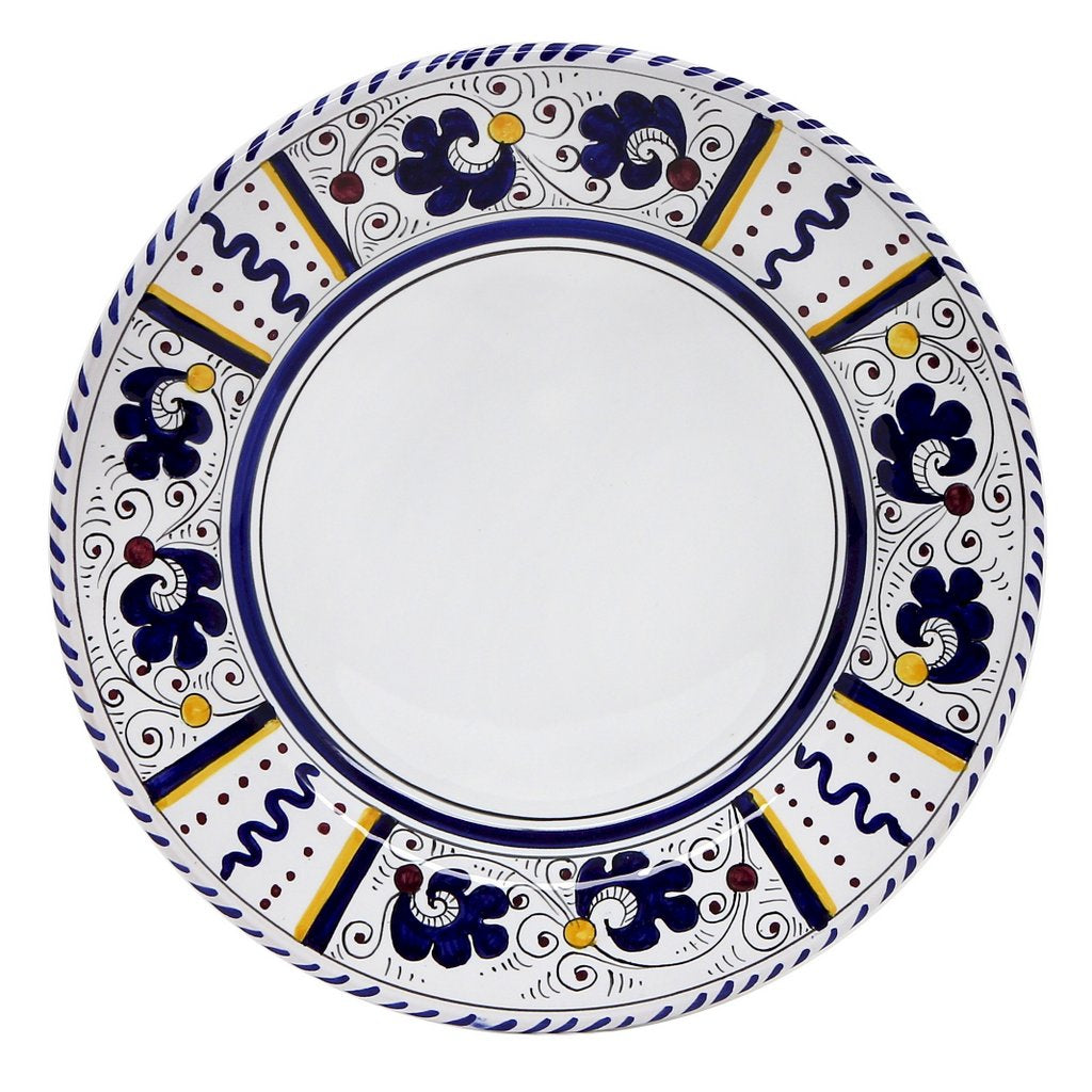 ORVIETO BLUE ROOSTER: Dinner Plate - White Center