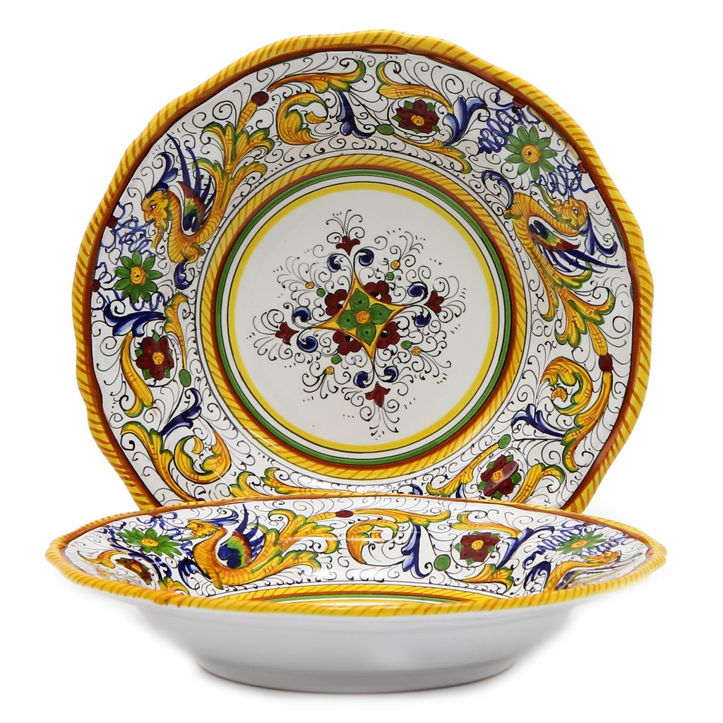 RAFFAELLESCO DELUXE: Pasta/Soup Scalloped Rimmed Bowl Plate
