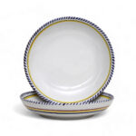 DERUTA BLUE SIMPLE : Risotto/Pasta/Cioppino round shallow coupe bowl