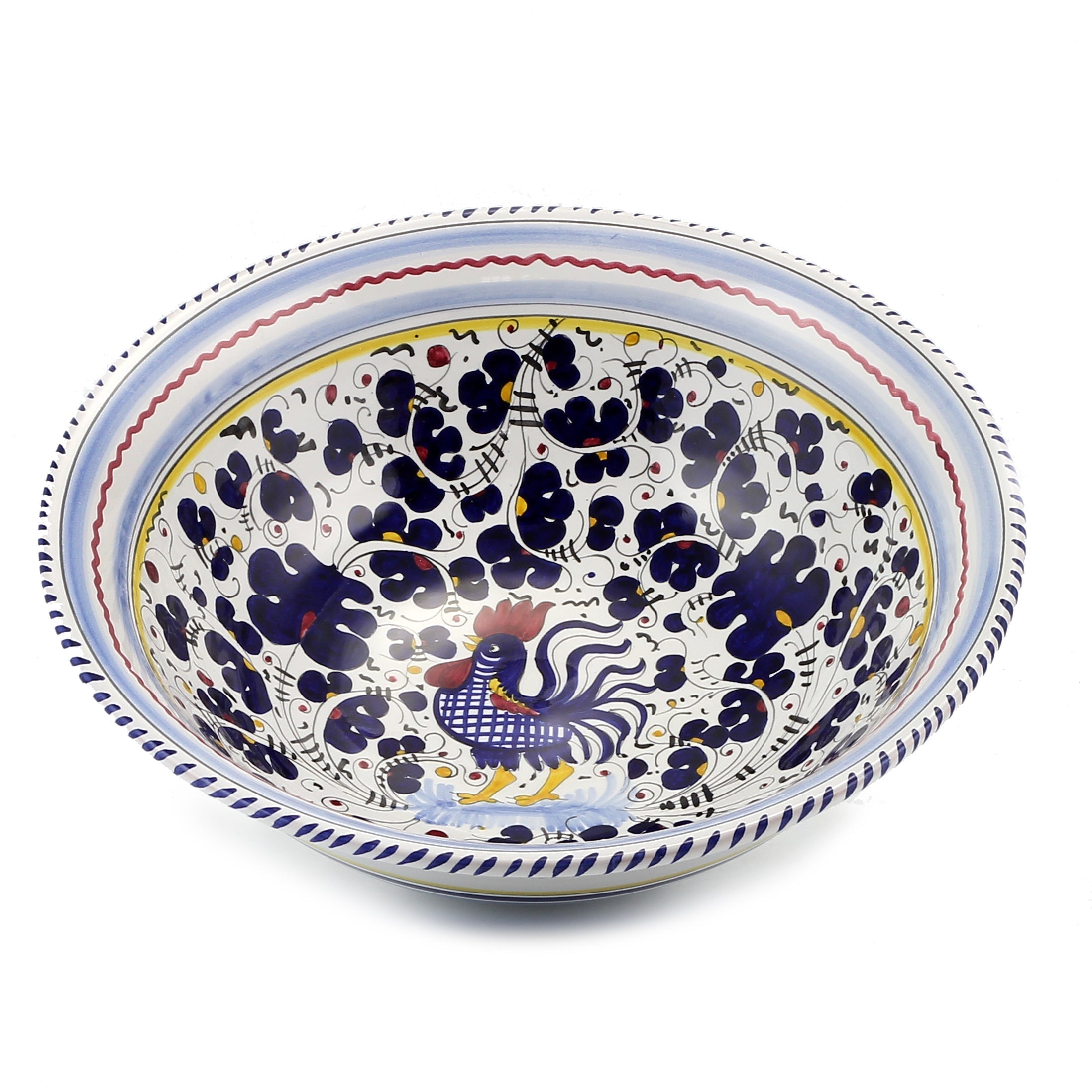 ORVIETO BLUE ROOSTER: Large Pasta/Salad Serving Bowl