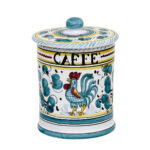 ORVIETO GREEN ROOSTER: Caffe' (Coffee) Container Canister