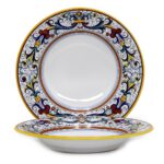 RICCO DERUTA DELUXE: Pasta/Soup Rimmed Bowl Plate (White Center)