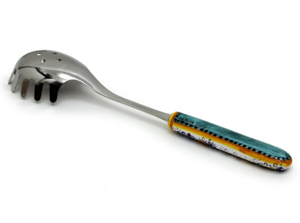 RICCO DERUTA DELUXE: Ceramic Handle Spaghetti Tong with 18/10 stainless steel cutlery. - Artistica.com