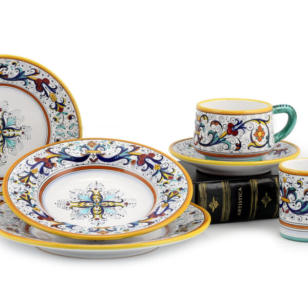 RICCO DERUTA: Rim Pasta Soup Bowl - White Center - Artistica.com